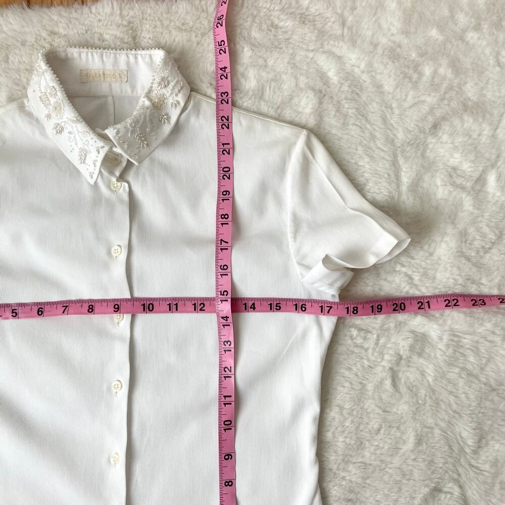 Valentino Vintage White Short Sleeve Shirt - Picture 8 of 12